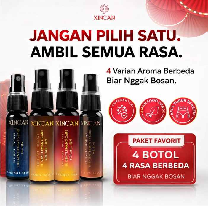 XINCAN - Jangan Pilih Satu, Ambil Semua Rasa - 4 Botol 4 Rasa Berbeda